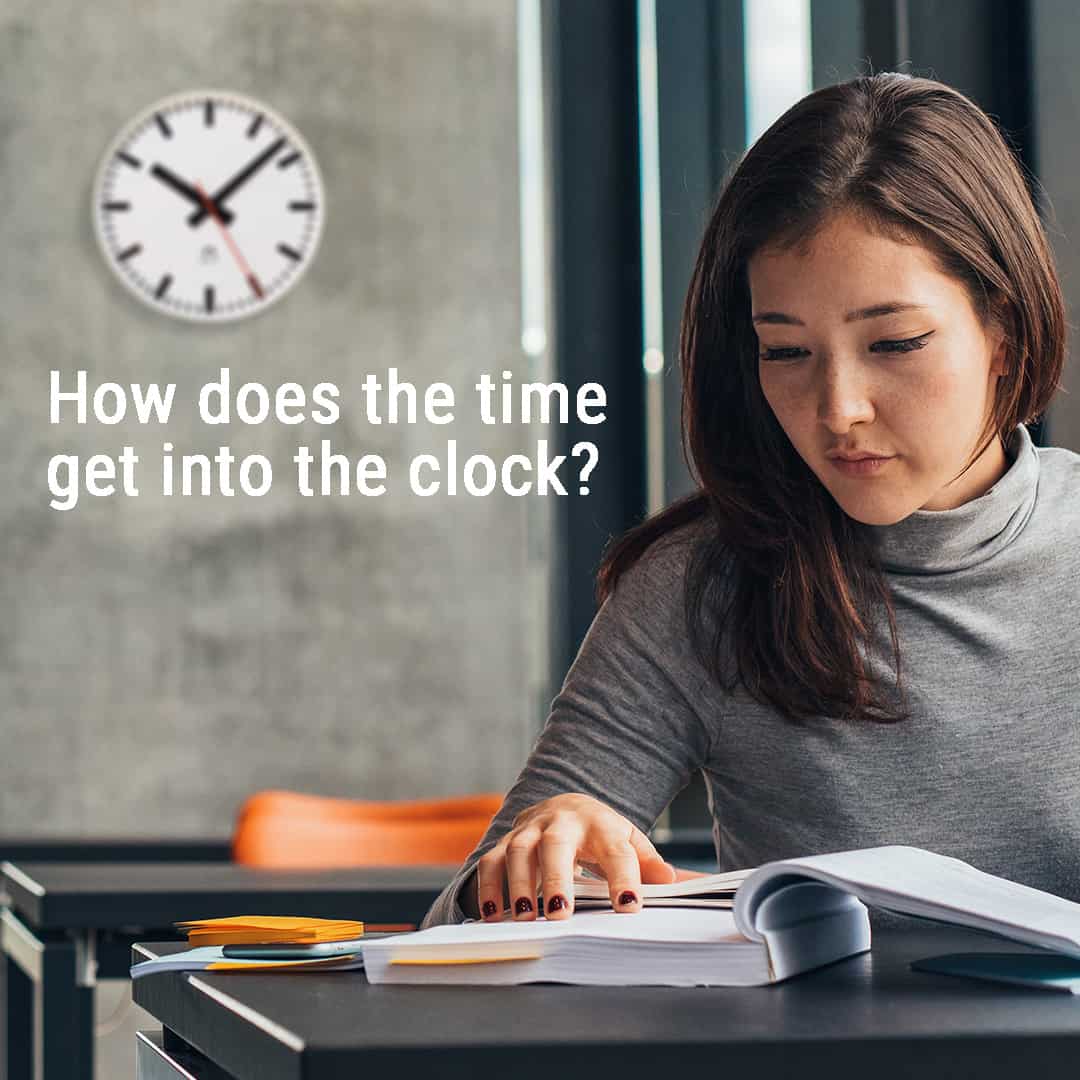 How does the time get into the clocks?