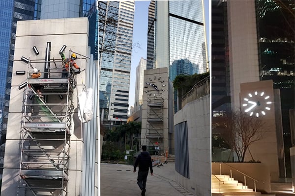 4 ELEGANT FACADE CLOCKS AT HARCOURT GARDEN, HONG KONG