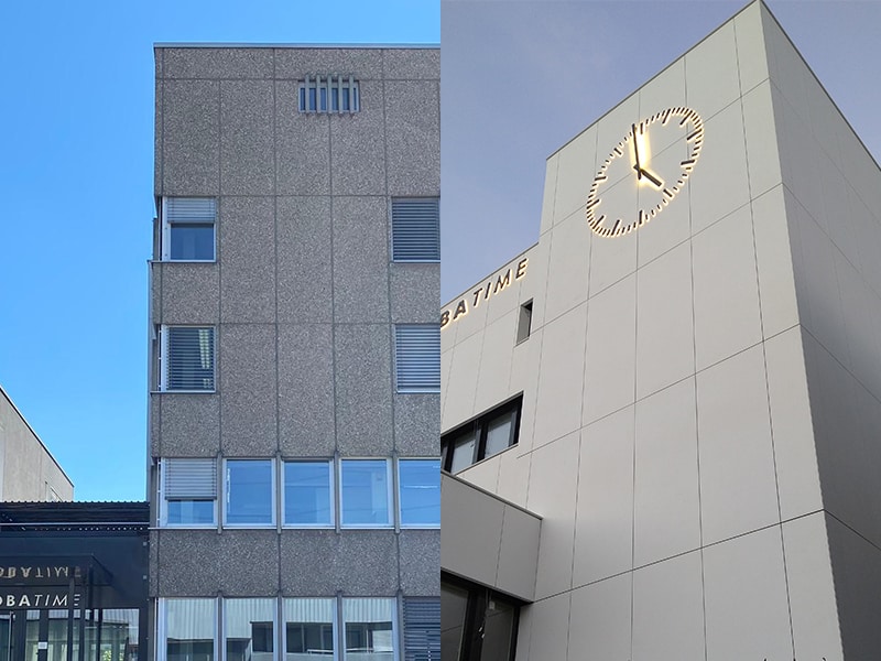 Innovative facade clock - from conception to installation