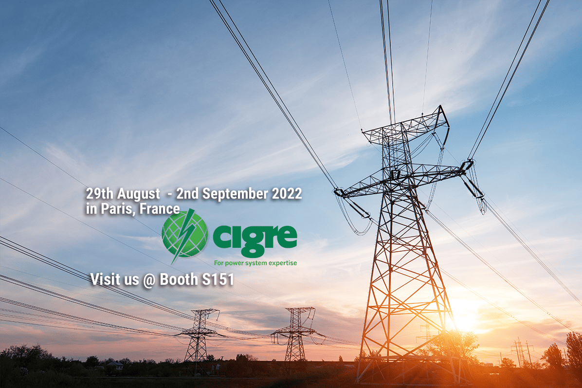 Updated promotional image for MOBATIME's participation in the CIGRE 2022 event with details of their time technology offerings