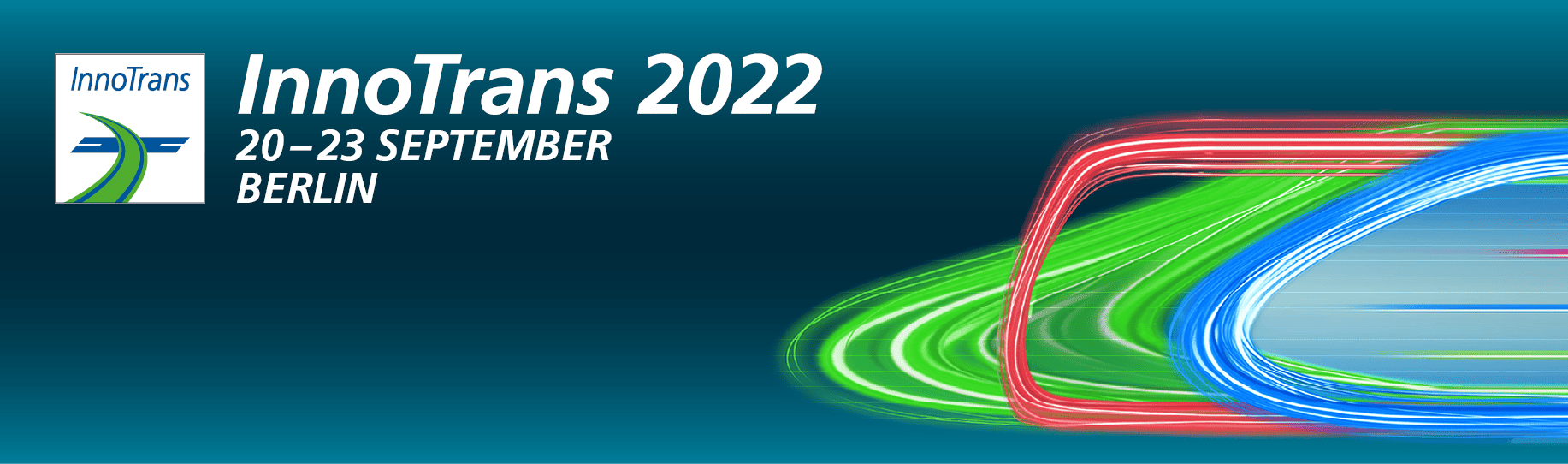 Digital banner for MOBATIME's participation at InnoTrans 2022, highlighting their presence at the event