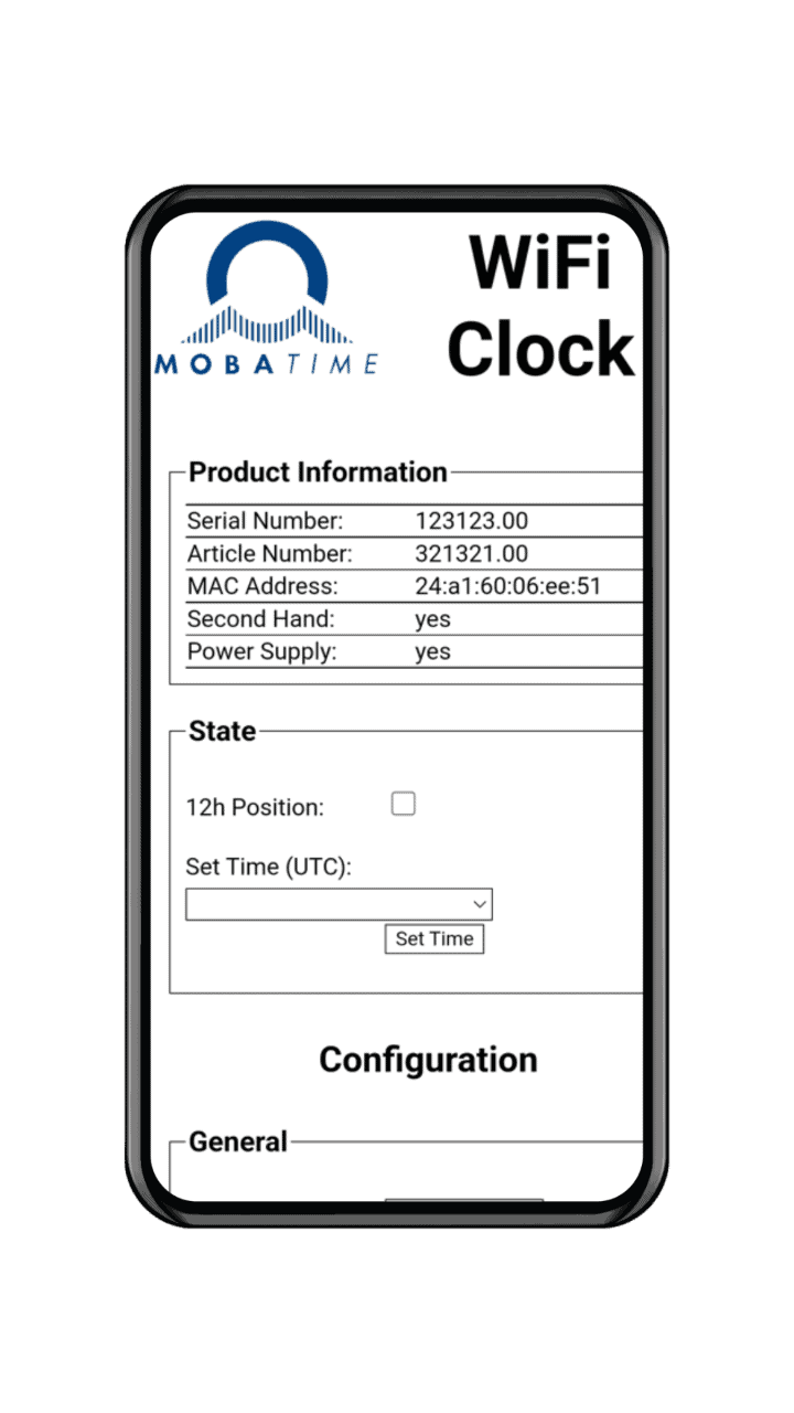 MOBATIME's mockup of WiFi-enabled clocks for efficient time synchronization