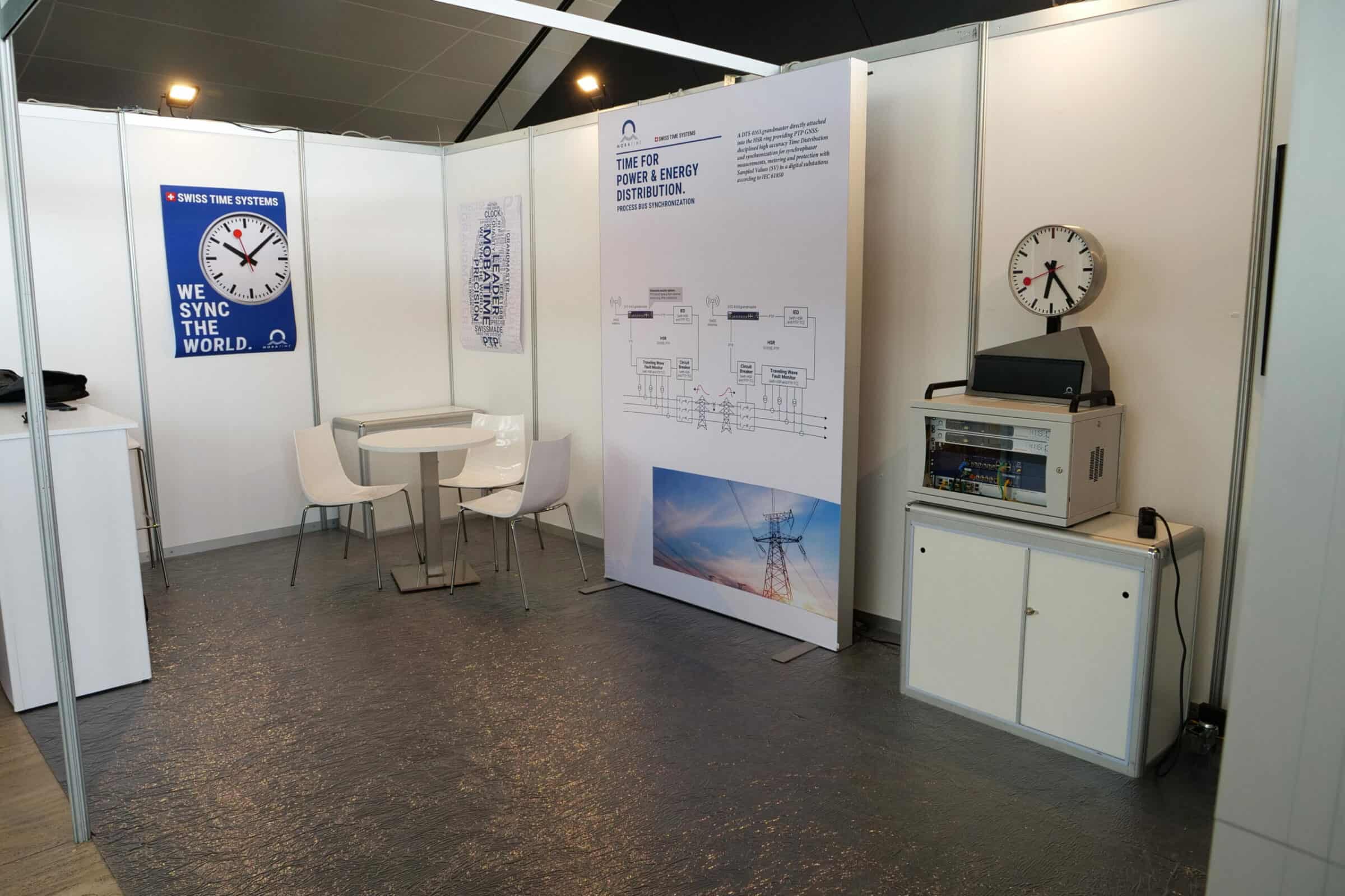 MOBATIME's informative exhibition stand at CIRED 2023 showcasing time synchronization technology