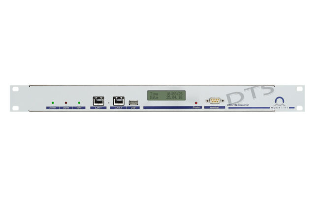 Mobatime dts4132-1 NTP time server DCF IRIG synchronization front view