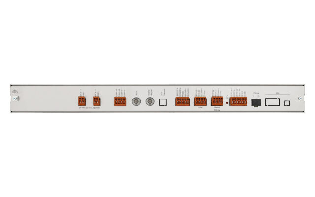 Mobatime dts4148-2 back view NTP PTP time server DCF IRIG redundancy IEEE 1588 synchronization