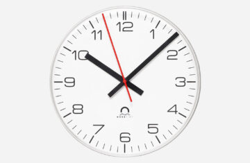 Mobatime ECO indoor analogue clock white housing front view