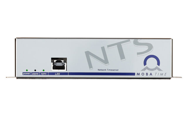 Mobatime nts-1 time server front view NTP DCF