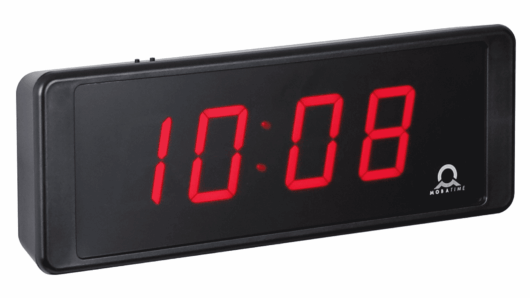 Mobatime ECO-DC SERIES, side view, indoor digital clock black housing
