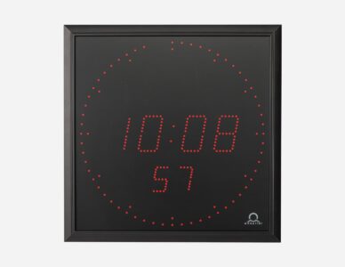 Mobatime DA57_rp indoor digital clock time date temperature black housing 