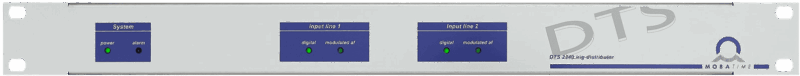 El distribuidor Mobatime dts2340-0 es un distribuidor de señales para señales IRIG-B moduladas (AF) y no moduladas (digitales)