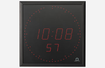 Mobatime DA57_rp indoor digital clock time date temperature black housing 