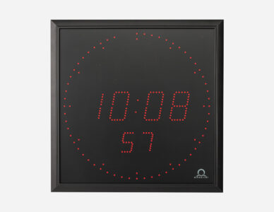 Mobatime DA57_rp indoor digital clock time date temperature black housing 