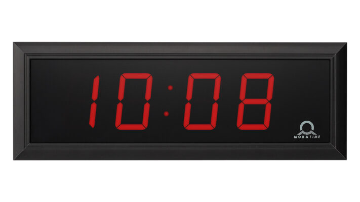 Mobatime DC-57-4_1 indoor digital clock time date temperature black housing
