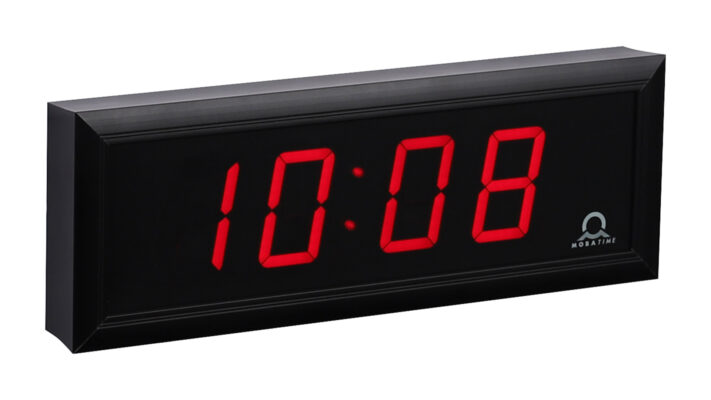 Mobatime DC-57-4_3 indoor digital clock time date temperature black housing
