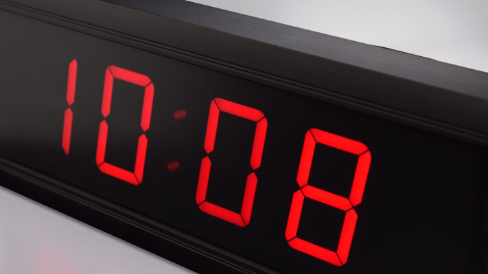Mobatime DC-57-4_5 indoor digital clock time date temperature black housing