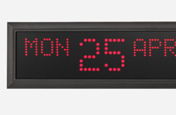Mobatime DK Series indoor digital clock time date weekdays temperature