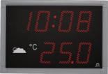 Mobatime DT100-4-fi horloge numérique extérieure heure température boîtier noir