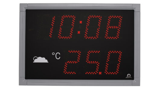 Mobatime DT100-4-1 outdoor digital clock time temperature Black powder coated aluminium