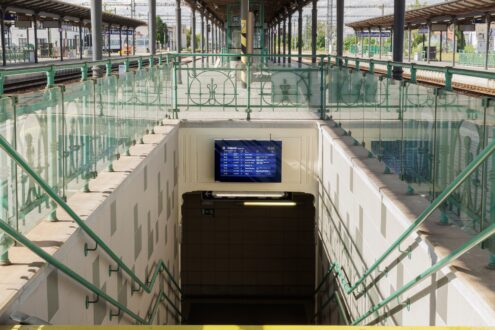 TFT Passenger Information System at public railway station