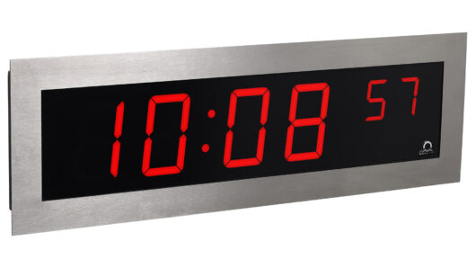 Mobatime SLH-DC, indoor digital clock with stainless steel housing