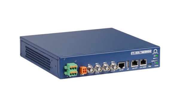 Esclave PTP DTS 4020, NTP, PTP, IRIG, ToD, boîtier bleu, serveur de temps