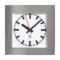 SLH-OP, front view, stainless steel metallic case, indoor analog clock