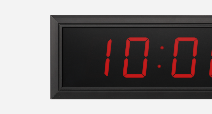 indoor Digital Clock, Detail, Black housing, DC